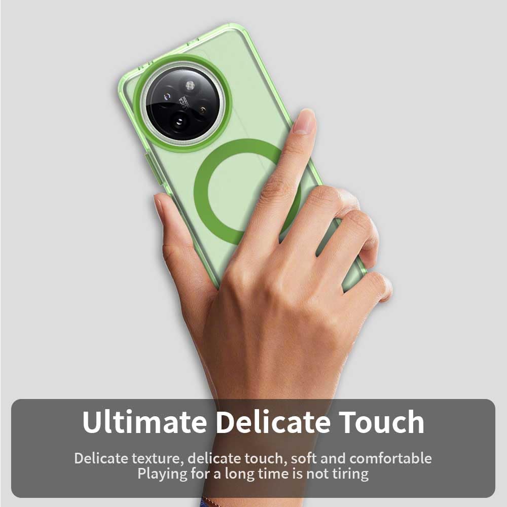 iTape TPU candy phone case for Xiaomi 14 Civi, supports wireless charging, four-corner airbag protection, military anti-fall phone case Green