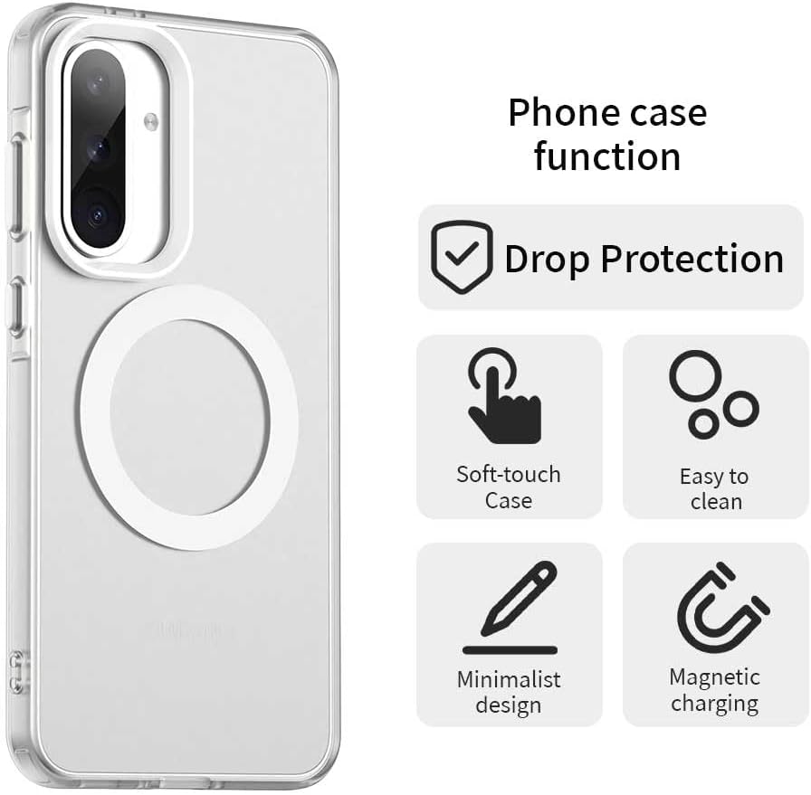 iTape TPU magnetic candy color mobile phone case for Samsung Galaxy A56 5G, supports wireless charging, four-corner airbag protection, military anti-fall mobile phone case Orange