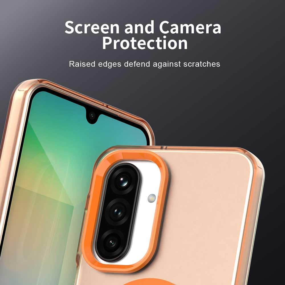 iTape TPU magnetic candy color mobile phone case for Samsung Galaxy A26 5G, supports wireless charging, four-corner airbag protection, military anti-fall mobile phone case Purple
