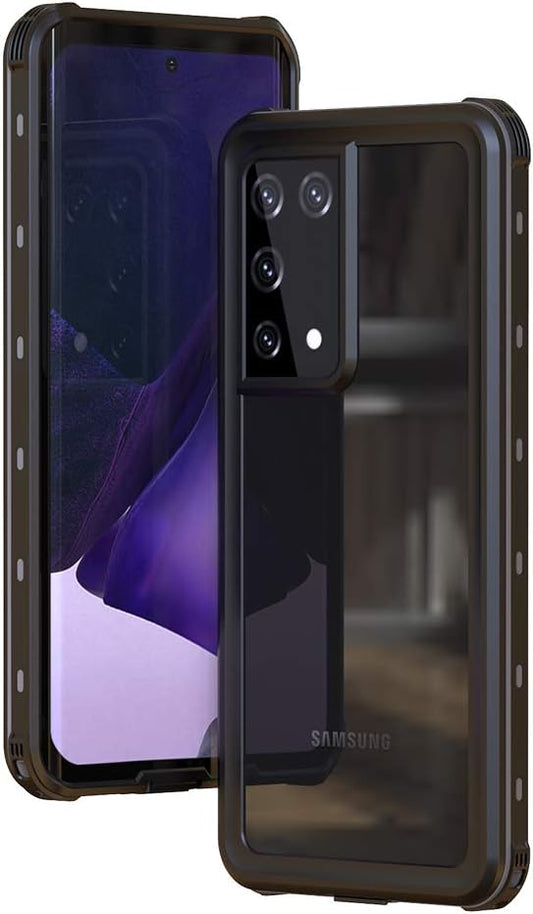 Waterproof Phone Case for Samsung Galaxy S21 ultra, Full Coverage Shell, Built-in Screen Protection 360° Full Body Heavy Duty Shockproof IP68 Underwater Phone Case for Galaxy S21 ultra, Lanyard