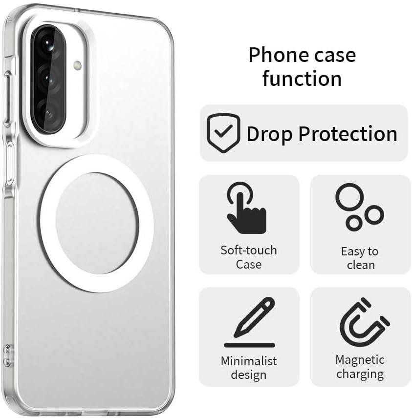 iTape TPU magnetic candy color mobile phone case for Samsung Galaxy A26 5G, supports wireless charging, four-corner airbag protection, military anti-fall mobile phone case Purple