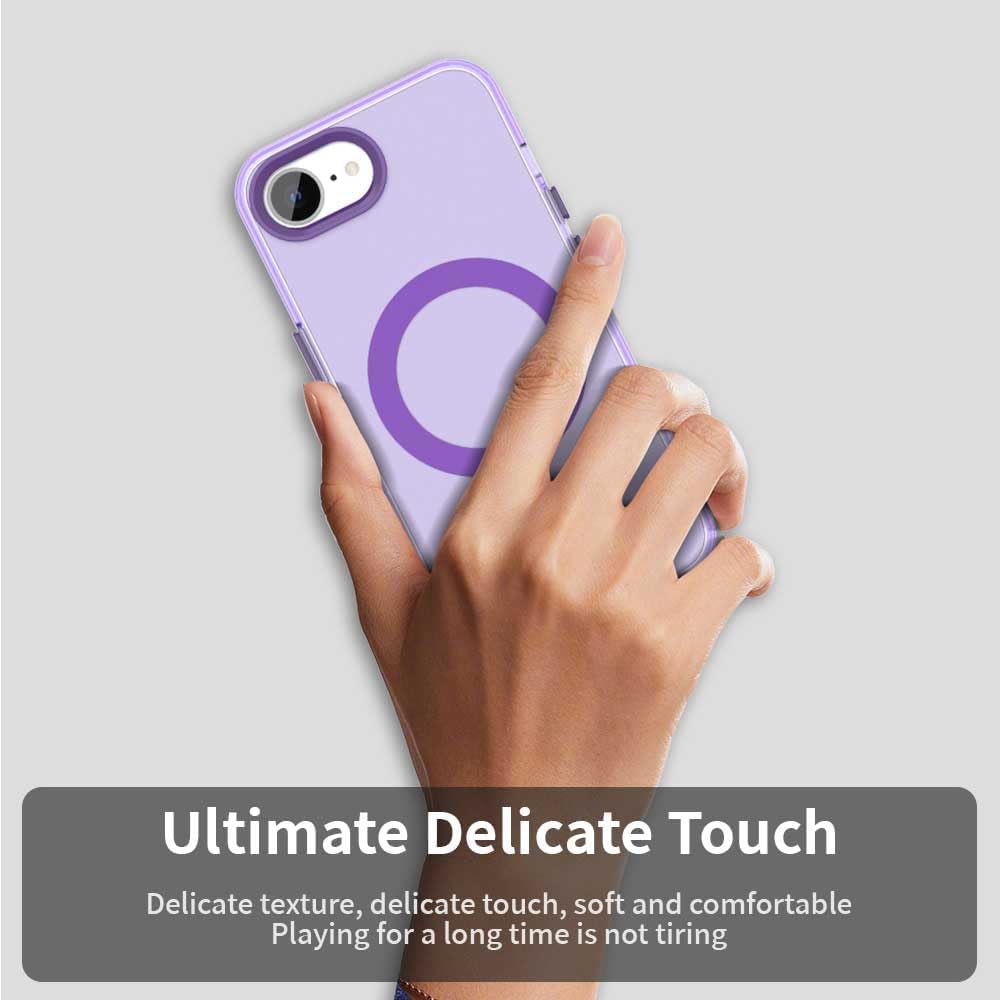 TPU magnetic candy color mobile phone case for iPhone 16E, supports wireless charging, four-corner airbag protection, military anti-fall mobile phone case Red