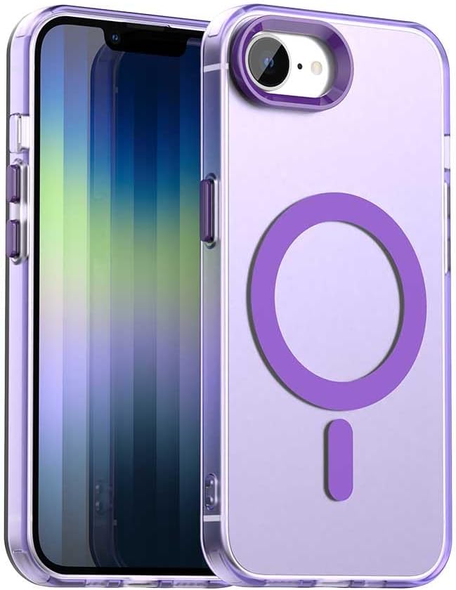 TPU magnetic candy color mobile phone case for iPhone 16E, supports wireless charging, four-corner airbag protection, military anti-fall mobile phone case Red