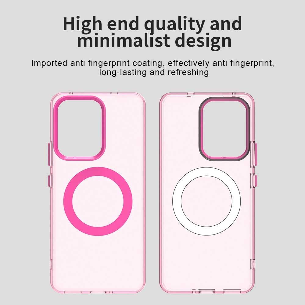 iTape TPU magnetic candy color mobile phone case for OPPO Reno 13F 5G, supports wireless charging, four-corner airbag protection, military anti-fall mobile phone case Red