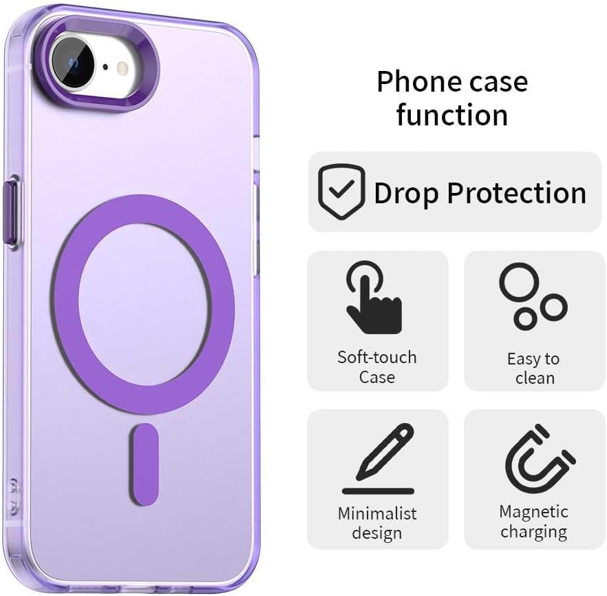 TPU magnetic candy color mobile phone case for iPhone 16E, supports wireless charging, four-corner airbag protection, military anti-fall mobile phone case Red