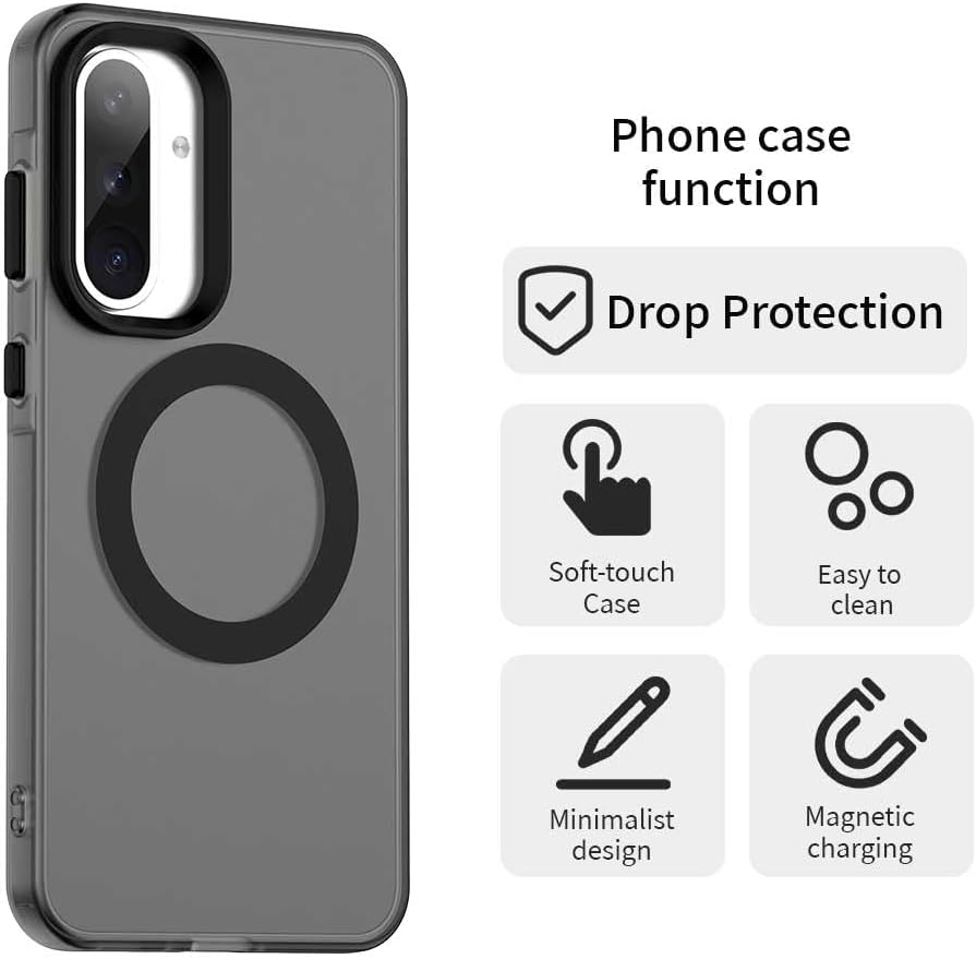iTape TPU magnetic candy color mobile phone case for Samsung Galaxy A56 5G, supports wireless charging, four-corner airbag protection, military anti-fall mobile phone case Orange