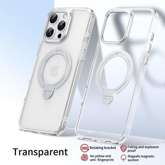 Silicone phone case for iPhone 16 Pro, translucent phone case military shockproof protection ultra-thin case, magnetic car mount, supports wireless charging transparent
