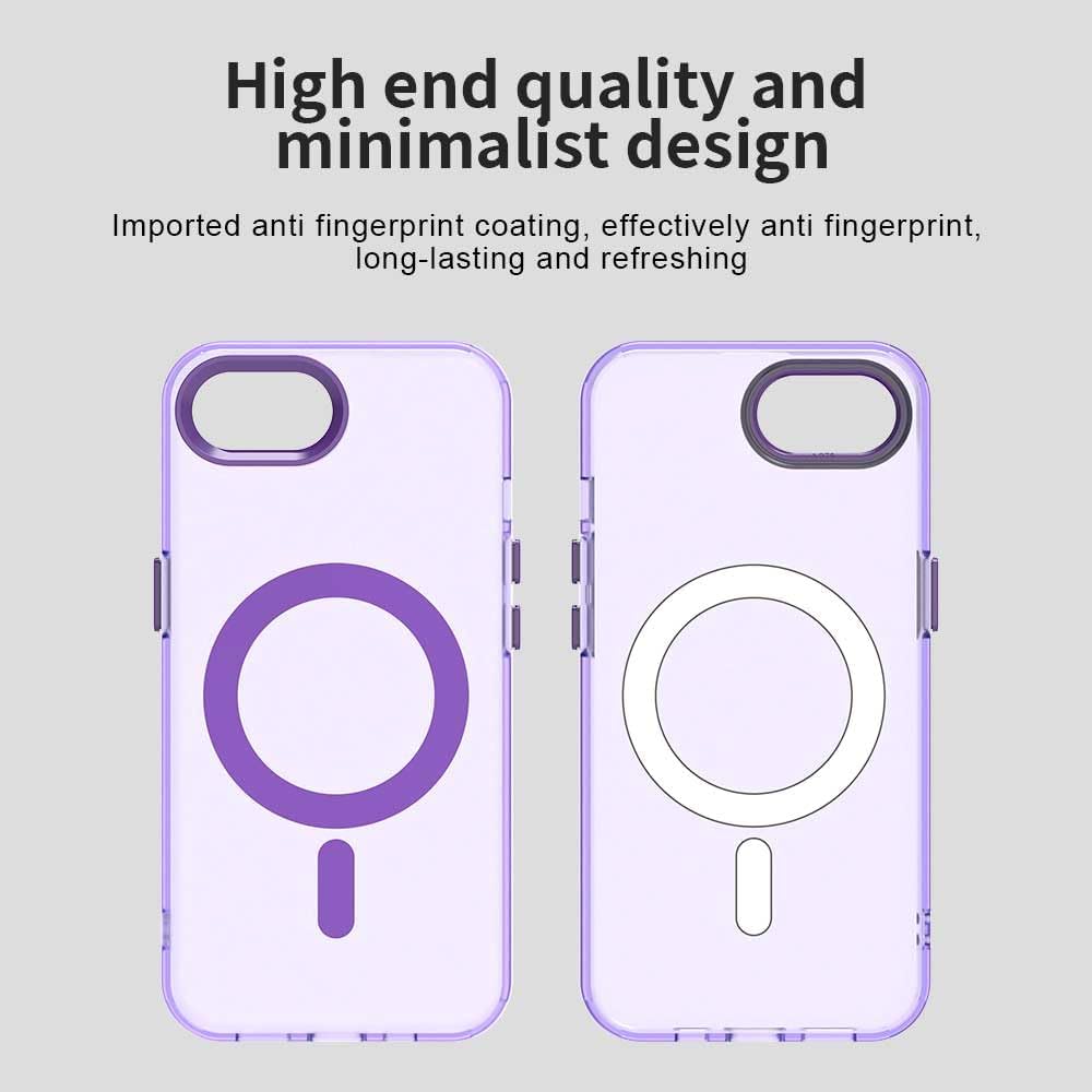 TPU magnetic candy color mobile phone case for iPhone 16E, supports wireless charging, four-corner airbag protection, military anti-fall mobile phone case Red