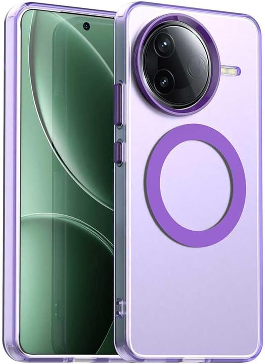 iTape TPU magnetic candy color mobile phone case for Xiaomi Redmi K80, supports wireless charging, four-corner airbag protection, military anti-fall mobile phone case Purple
