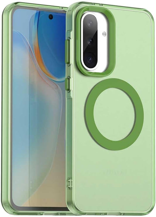 iTape TPU magnetic candy color mobile phone case for Samsung Galaxy A36 5G, supports wireless charging, four-corner airbag protection, military anti-fall mobile phone case Green