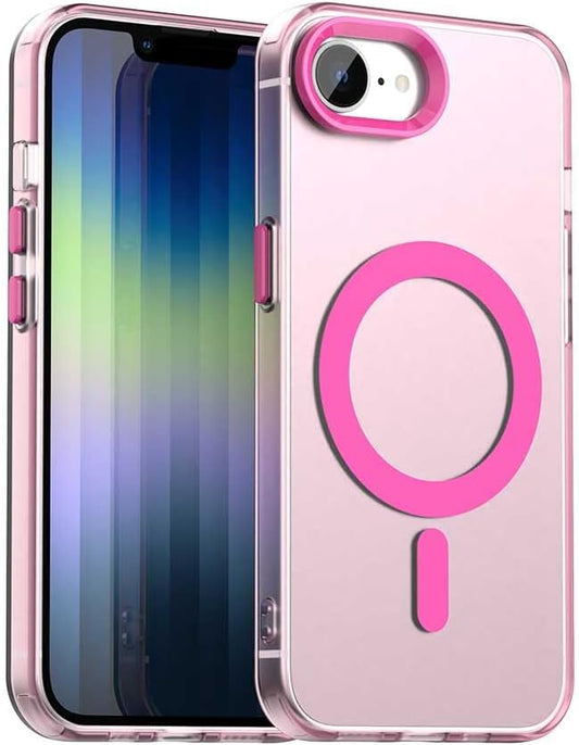 TPU magnetic candy color mobile phone case for iPhone 16E, supports wireless charging, four-corner airbag protection, military anti-fall mobile phone case Red