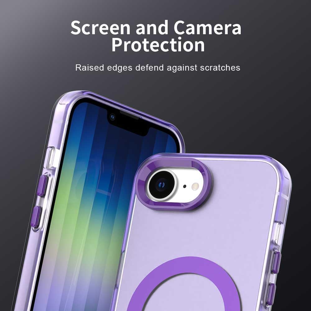 TPU magnetic candy color mobile phone case for iPhone 16E, supports wireless charging, four-corner airbag protection, military anti-fall mobile phone case Red