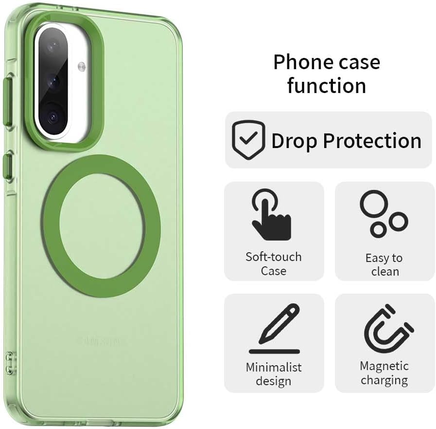 iTape TPU magnetic candy color mobile phone case for Samsung Galaxy A56 5G, supports wireless charging, four-corner airbag protection, military anti-fall mobile phone case Orange