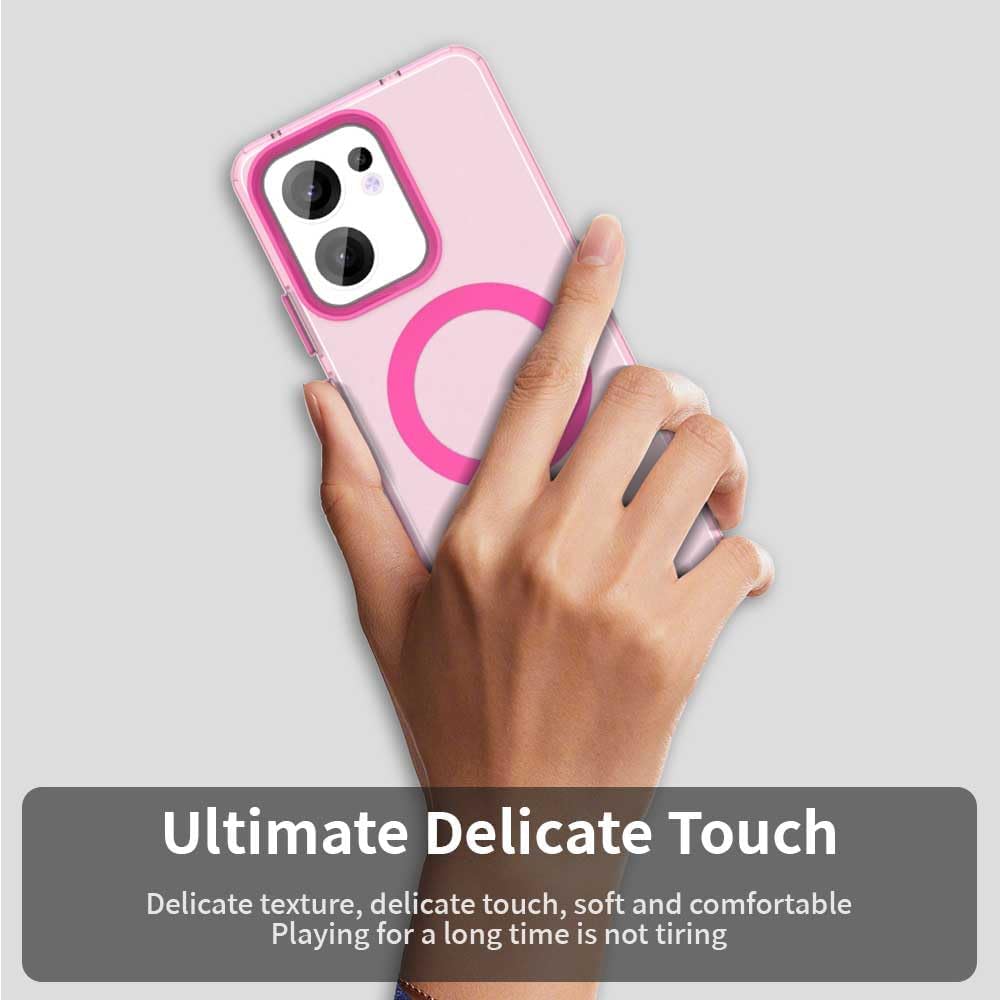 iTape TPU magnetic candy color mobile phone case for OPPO Reno 13F 5G, supports wireless charging, four-corner airbag protection, military anti-fall mobile phone case Red