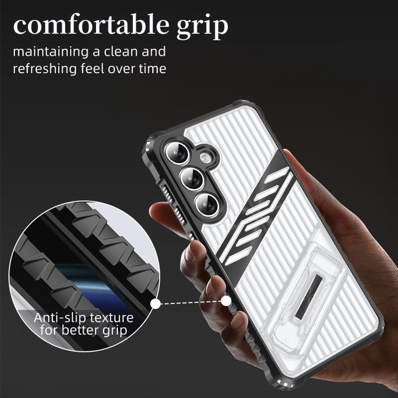 iTape Four-corner airbag anti-fall mobile phone case suitable for Samsung Galaxy S24 FE, invisible folding bracket, suitable for Samsung Galaxy S24 FE