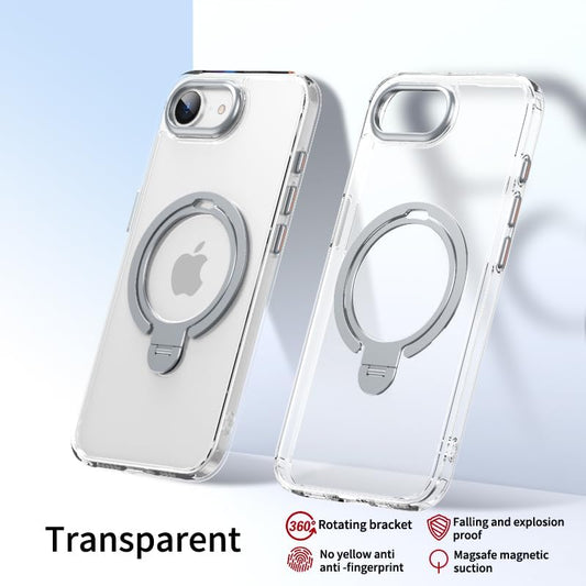 Silicone phone case for iPhone 16E, translucent phone case military shockproof protection ultra-thin case, magnetic car mount, supports wireless charging transparent