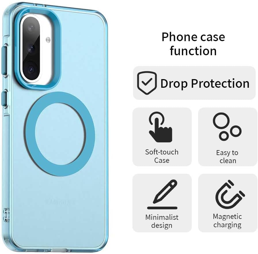 iTape TPU magnetic candy color mobile phone case for Samsung Galaxy A56 5G, supports wireless charging, four-corner airbag protection, military anti-fall mobile phone case Orange