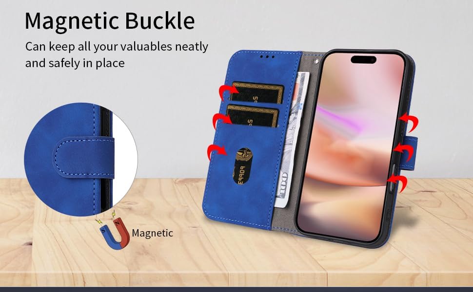 iTape Mobile phone case compatible with Samsung Galaxy S25 Edge. Soft touch flip holder credit card slot wallet phone case, shockproof and drop-proof Black