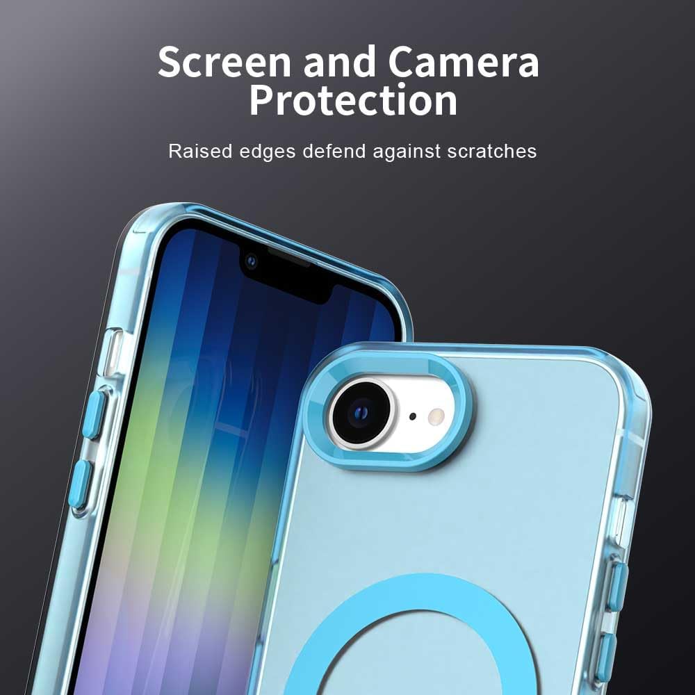 TPU magnetic candy color mobile phone case for iPhone 16E, supports wireless charging, four-corner airbag protection, military anti-fall mobile phone case Red