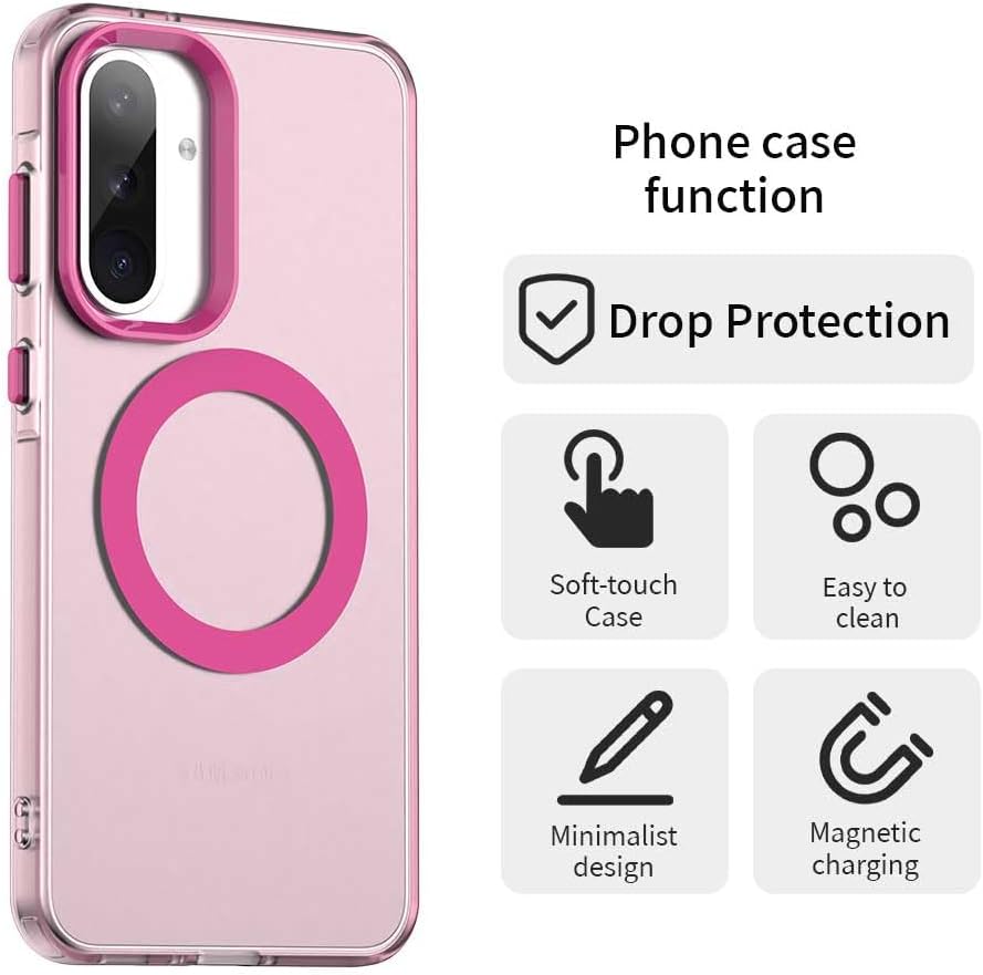 iTape TPU magnetic candy color mobile phone case for Samsung Galaxy A56 5G, supports wireless charging, four-corner airbag protection, military anti-fall mobile phone case Orange
