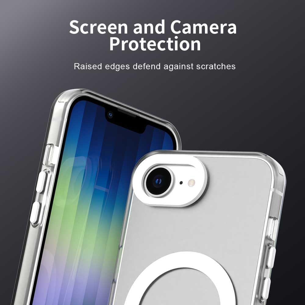 TPU magnetic candy color mobile phone case for iPhone 16E, supports wireless charging, four-corner airbag protection, military anti-fall mobile phone case Red