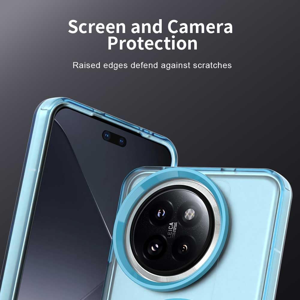 iTape TPU candy phone case for Xiaomi 14 Civi, supports wireless charging, four-corner airbag protection, military anti-fall phone case Green
