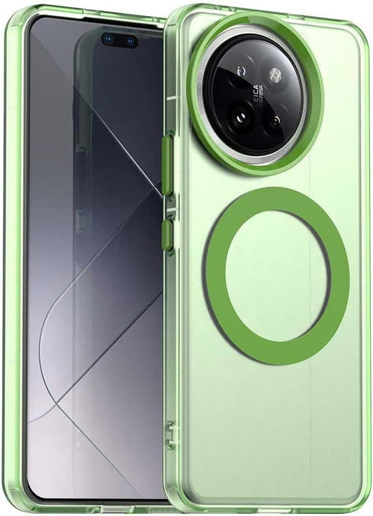 iTape TPU candy phone case for Xiaomi 14 Civi, supports wireless charging, four-corner airbag protection, military anti-fall phone case Green