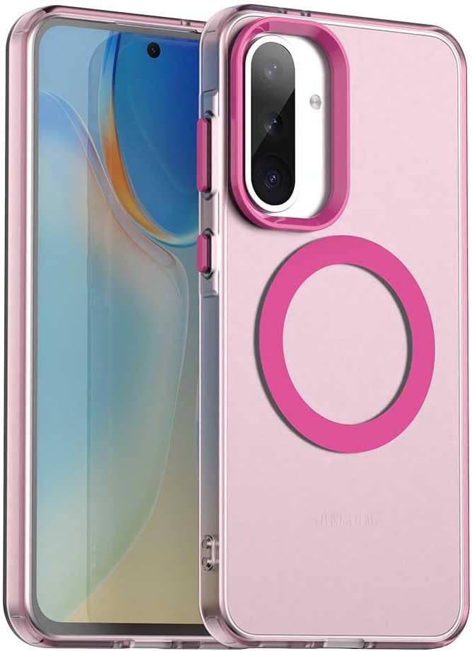 iTape TPU magnetic candy color mobile phone case for Samsung Galaxy A56 5G, supports wireless charging, four-corner airbag protection, military anti-fall mobile phone case Orange