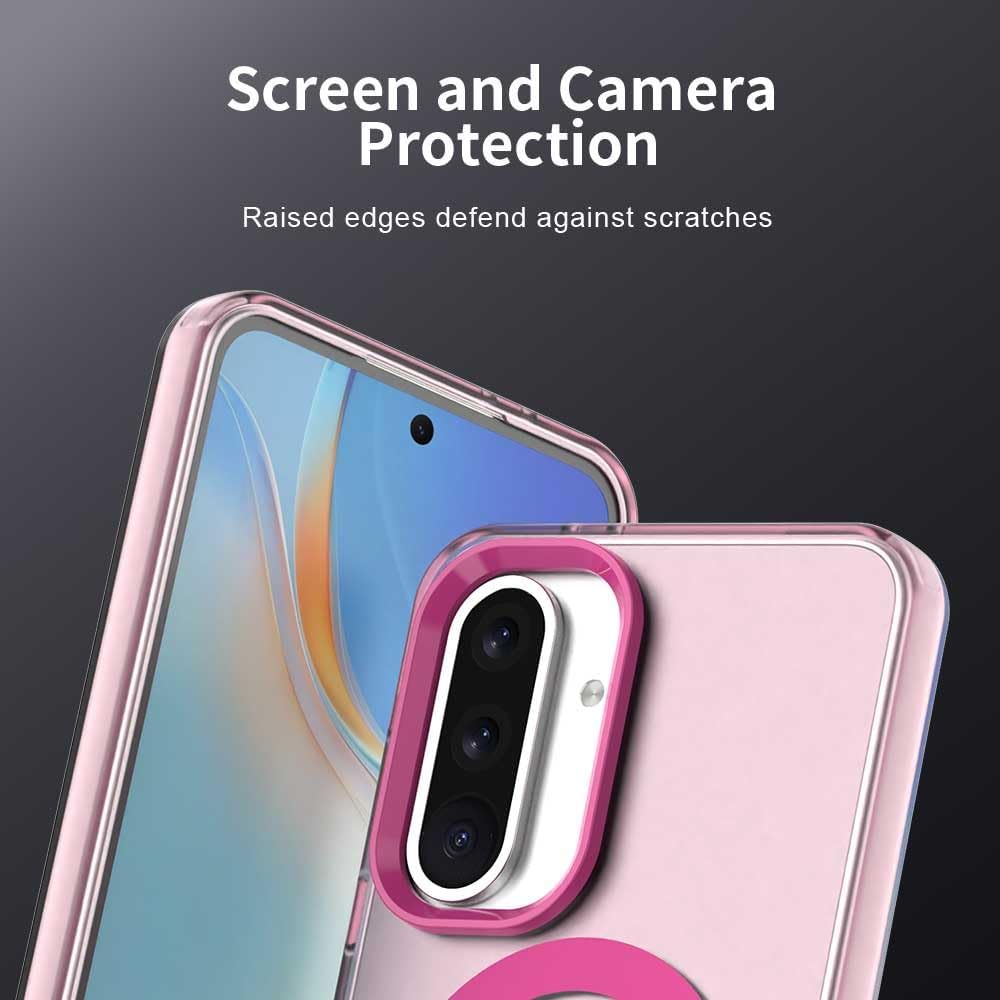 iTape TPU magnetic candy color mobile phone case for Samsung Galaxy A56 5G, supports wireless charging, four-corner airbag protection, military anti-fall mobile phone case Orange