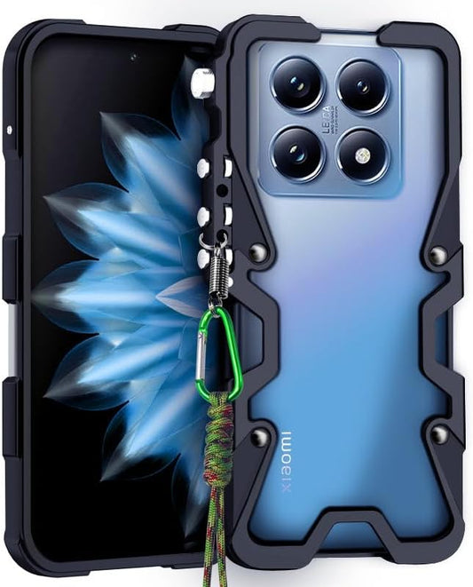 iTape Robotic arm metal phone case for Xiaomi 14T, steampunk gothic style phone case, mechanical enthusiasts Black