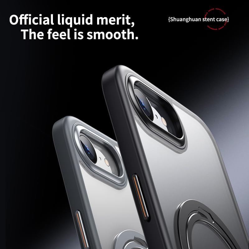 Silicone phone case for iPhone 16E, translucent phone case military shockproof protection ultra-thin case, magnetic car mount, supports wireless charging transparent