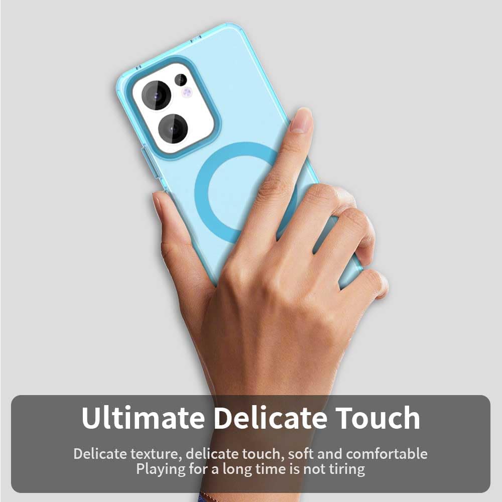 iTape TPU magnetic candy color mobile phone case for OPPO Reno 13F 5G, supports wireless charging, four-corner airbag protection, military anti-fall mobile phone case Red