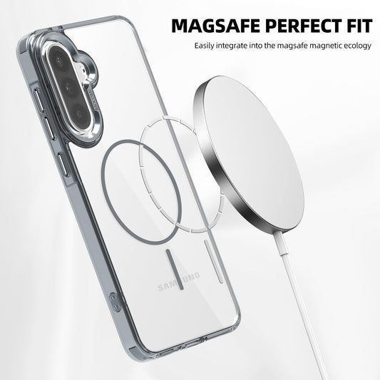 iTape Magnetic transparent phone case for Samsung Galaxy A56, supports wireless charging, military-grade drop-proof, compatible with Samsung Galaxy A56 Car magnetic bracket