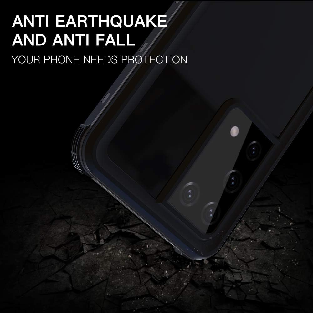 Waterproof Phone Case for Samsung Galaxy S21 ultra, Full Coverage Shell, Built-in Screen Protection 360° Full Body Heavy Duty Shockproof IP68 Underwater Phone Case for Galaxy S21 ultra, Lanyard