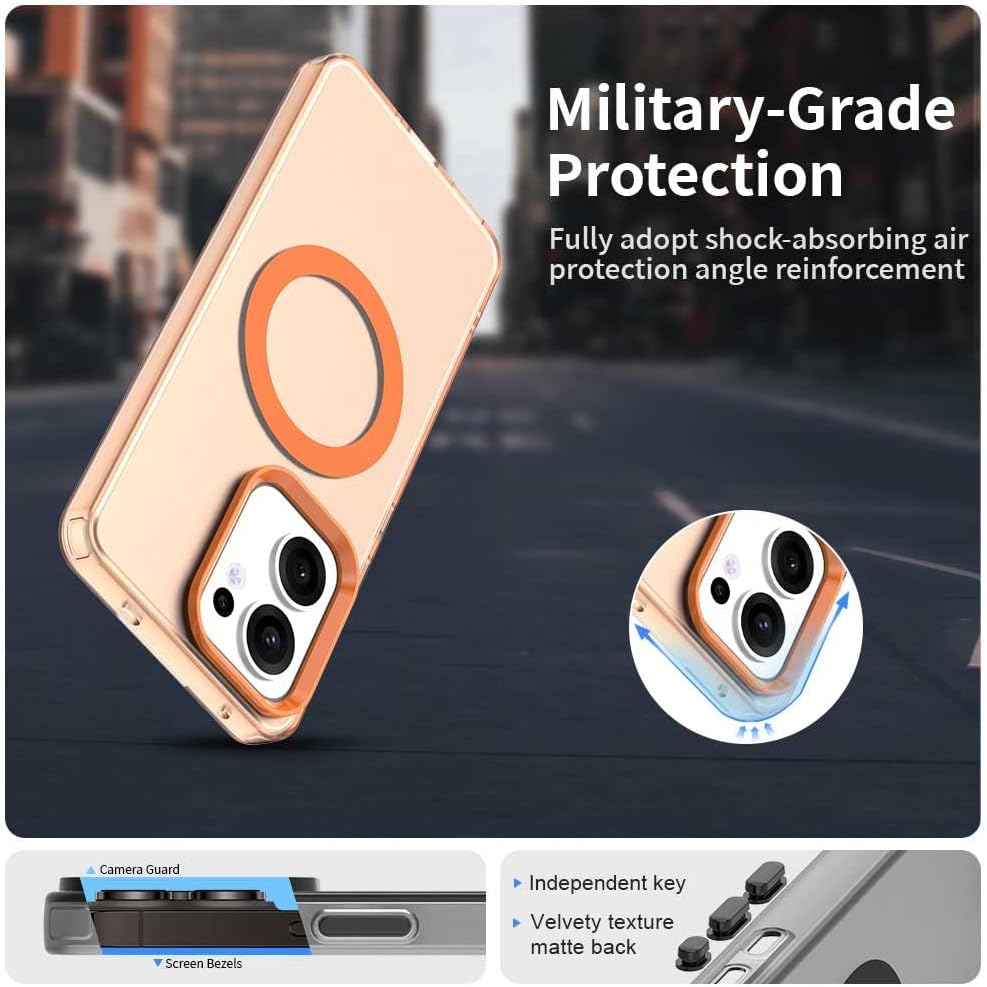 iTape TPU magnetic candy color mobile phone case for OPPO Reno 13F 5G, supports wireless charging, four-corner airbag protection, military anti-fall mobile phone case Red