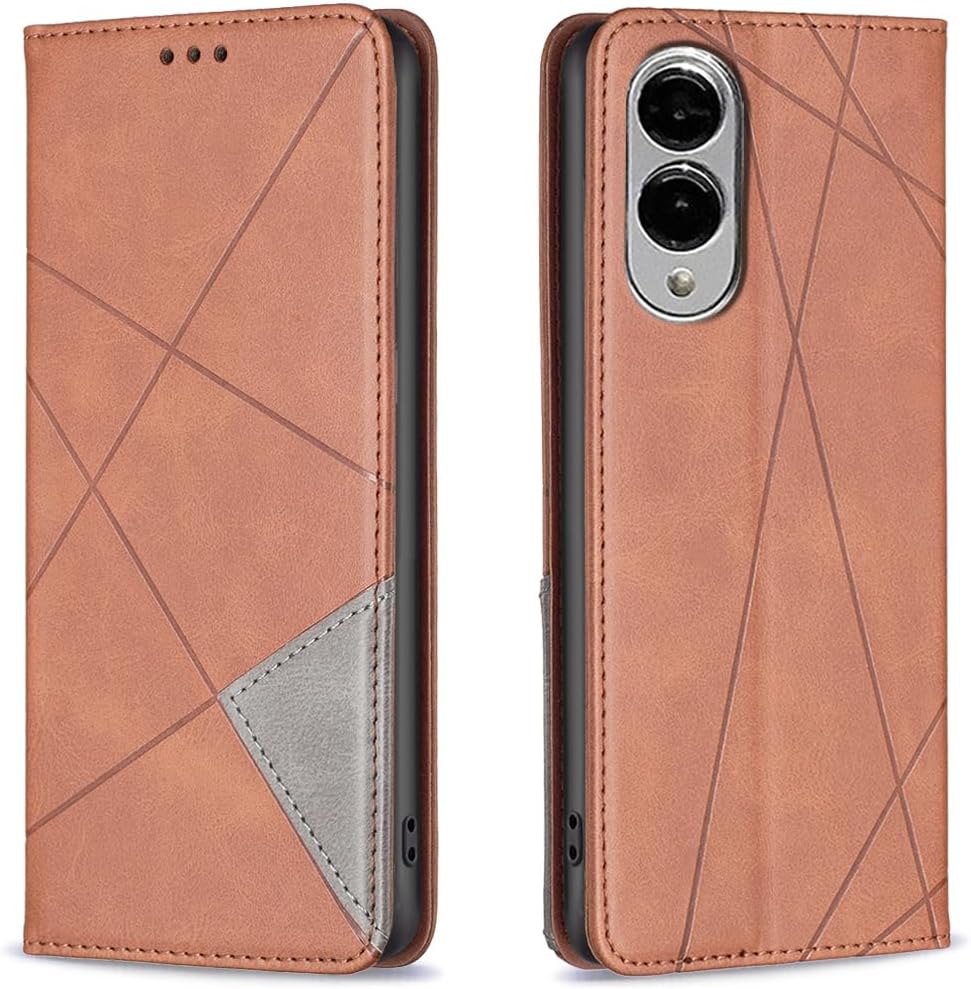iTape Magnetic diamond-shaped leather phone case for Samsung Galaxy S25 Edge, magnetic closure wallet-style case, flip-top stand, provides shockproof protection Gray