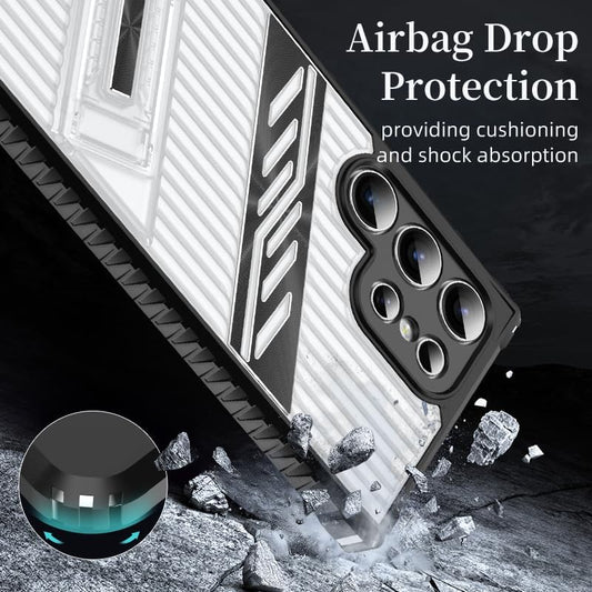 iTape Four-corner airbag anti-fall mobile phone case suitable for Samsung Galaxy S24 FE, invisible folding bracket, suitable for Samsung Galaxy S24 FE