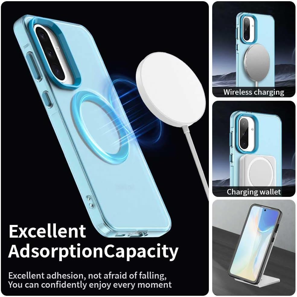iTape TPU magnetic candy color mobile phone case for Samsung Galaxy A56 5G, supports wireless charging, four-corner airbag protection, military anti-fall mobile phone case Orange