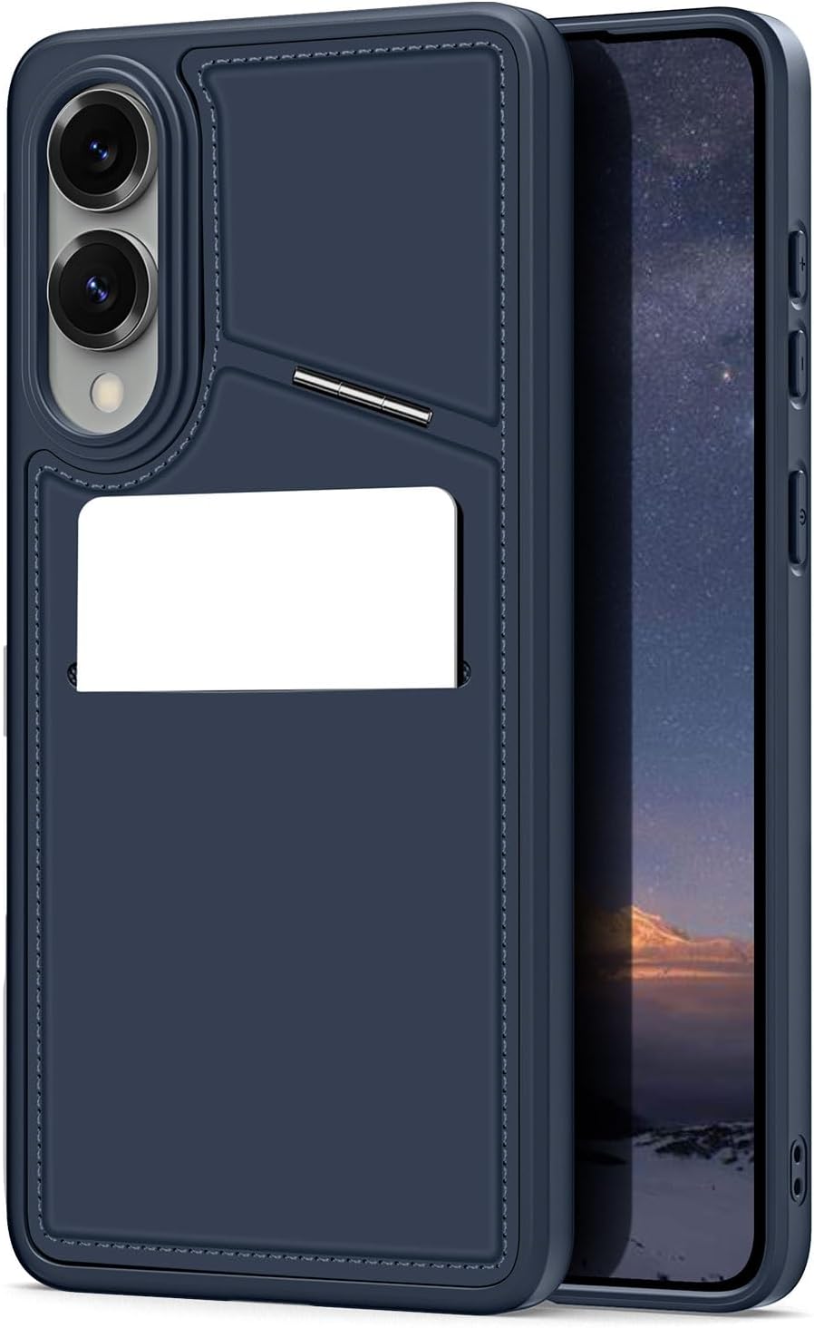 iTape 3 in 1 Magnetic Holder Phone Case for Samsung Galaxy S25 Edge, Wireless Charging Dual Card Phone Case Compatible with Samsung Galaxy S25 Edge RFID anti-theft card Purple