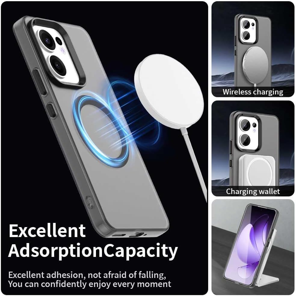 iTape TPU magnetic candy color mobile phone case for OPPO Reno 13F 5G, supports wireless charging, four-corner airbag protection, military anti-fall mobile phone case Red