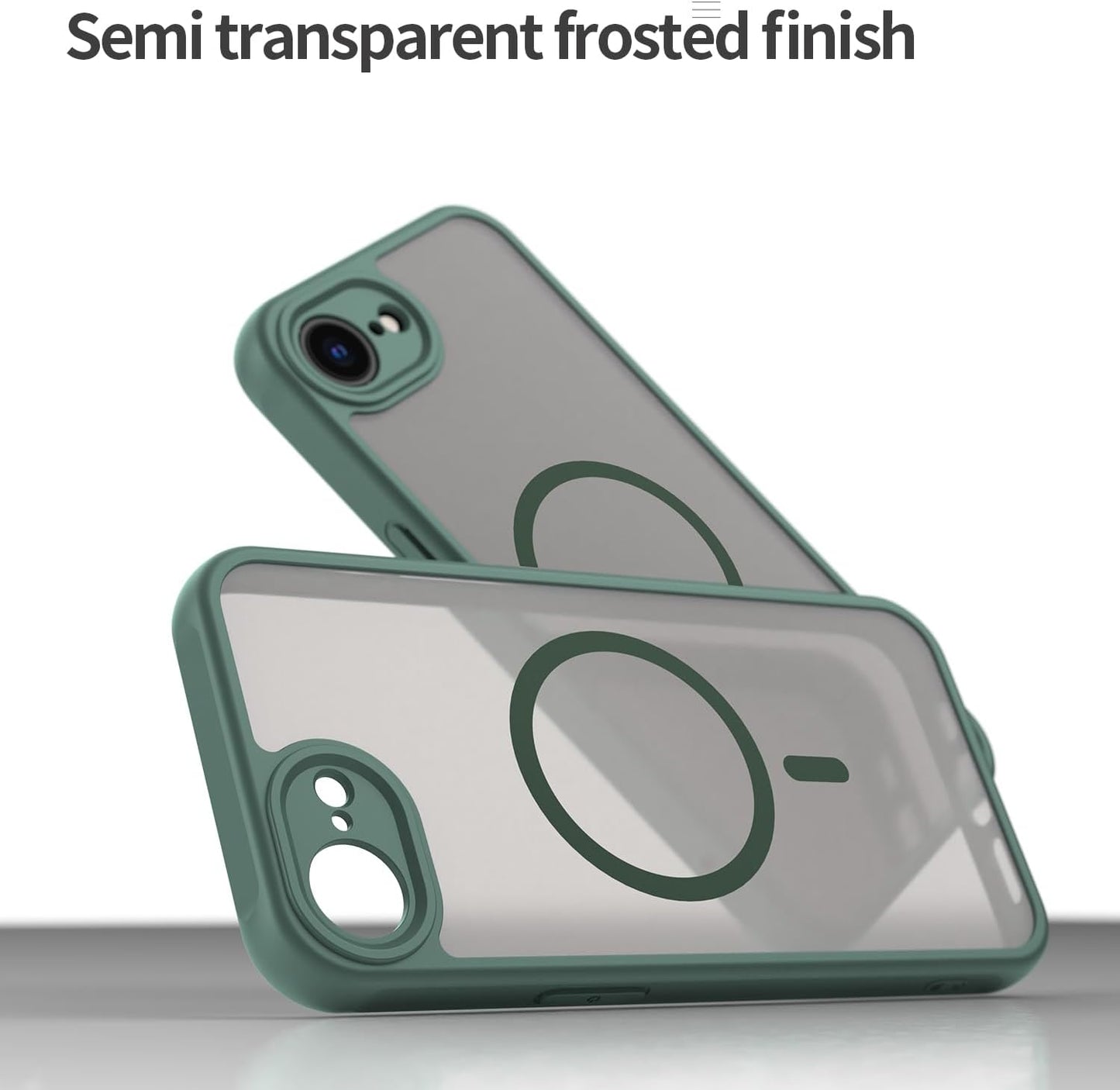 Magnetic translucent case for iPhone 16E, supports wireless charging, Shockproof slim protective case for iPhone 16E Shock-resistant slim case Purple