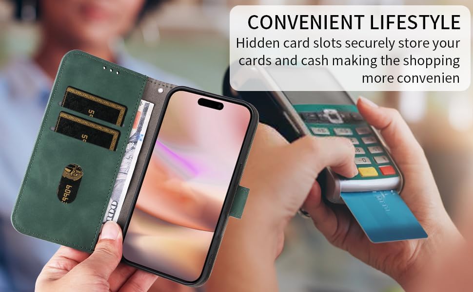 iTape Mobile phone case compatible with Samsung Galaxy S25 Edge. Soft touch flip holder credit card slot wallet phone case, shockproof and drop-proof Black