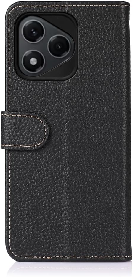 iTape Genuine leather pebbled phone case for Honor 400 Lite, cowhide RFID anti-theft brush phone case with card slot and shockproof flip cover Red