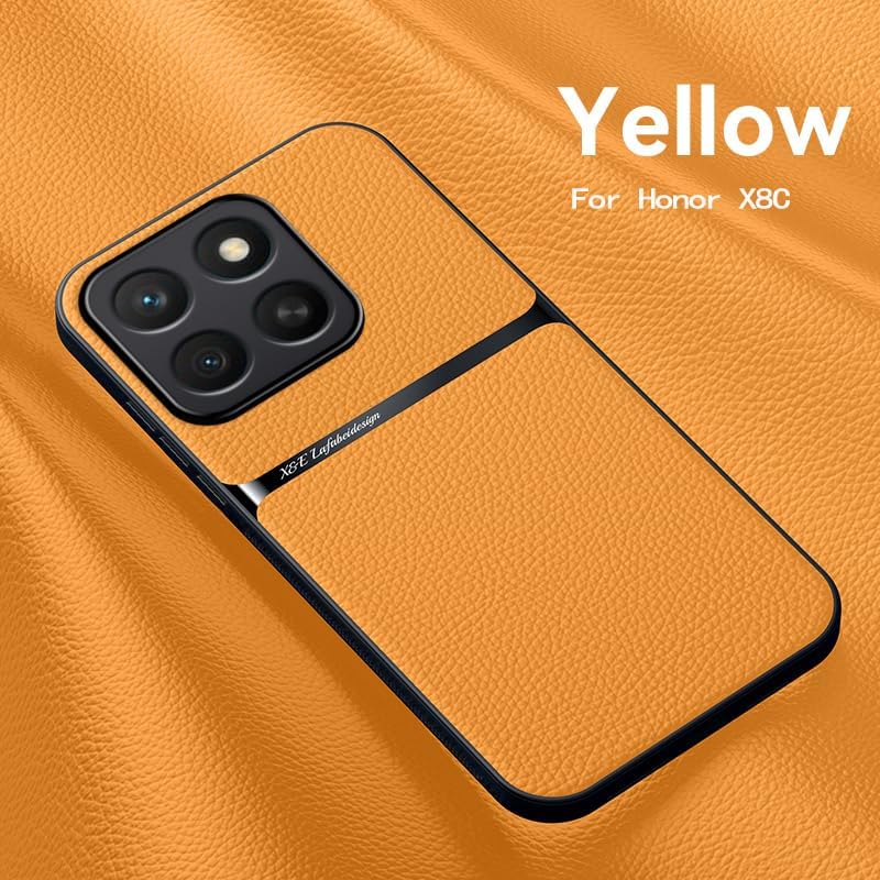 iTape Leather phone case suitable for Honor X8c, soft touch, shockproof, dustproof, anti-slip phone case magnetic car mount Wireless charging navy