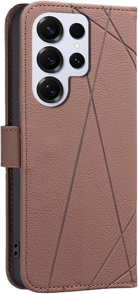 iTape Wallet phone case for Samsung Galaxy S25 Ultra, RFID anti-theft wallet, pressed edge leather case flip cover stand Red