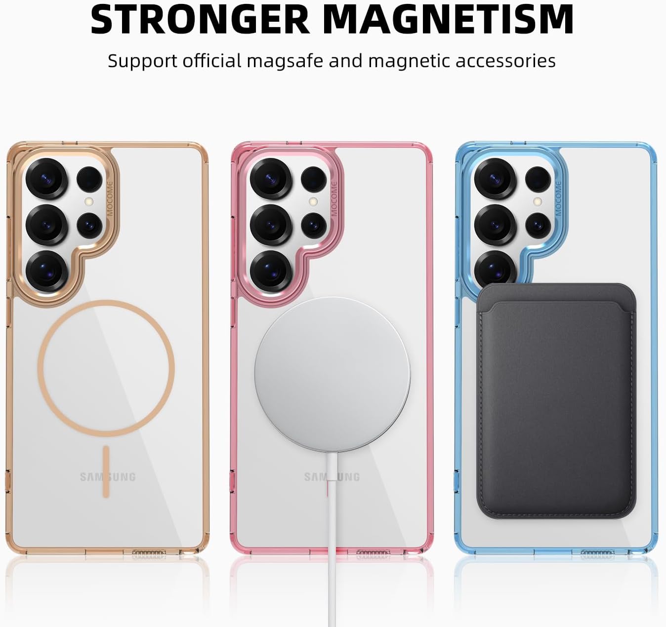 iTape Magnetic transparent phone case for Samsung Galaxy S25 Ultra, supports wireless charging, military-grade drop-proof, compatible with Samsung Galaxy S25 Ultra Car magnetic bracket