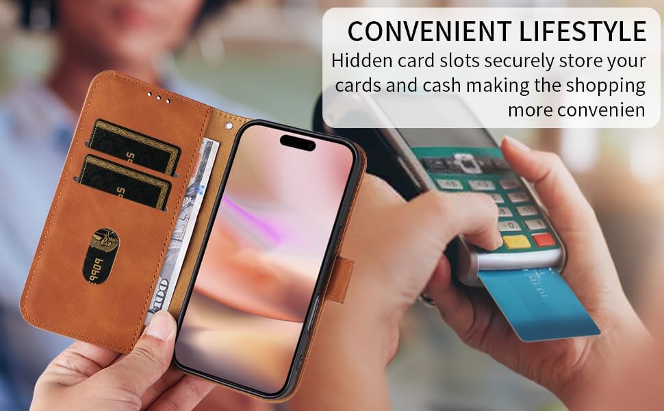 iTape Mobile phone case compatible with Samsung Galaxy S25 Edge. Soft touch flip holder credit card slot wallet phone case, shockproof and drop-proof Black