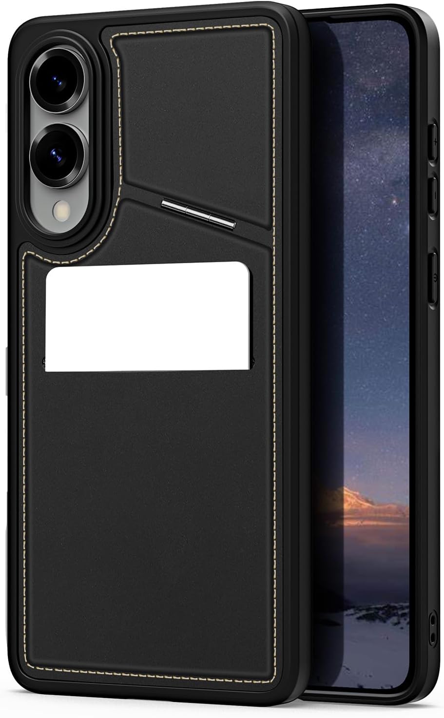 iTape 3 in 1 Magnetic Holder Phone Case for Samsung Galaxy S25 Edge, Wireless Charging Dual Card Phone Case Compatible with Samsung Galaxy S25 Edge RFID anti-theft card Purple