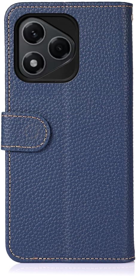 iTape Genuine leather pebbled phone case for Honor 400 Lite, cowhide RFID anti-theft brush phone case with card slot and shockproof flip cover Red