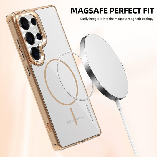 iTape Magnetic transparent phone case for Samsung Galaxy S25 Ultra, supports wireless charging, military-grade drop-proof, compatible with Samsung Galaxy S25 Ultra Car magnetic bracket
